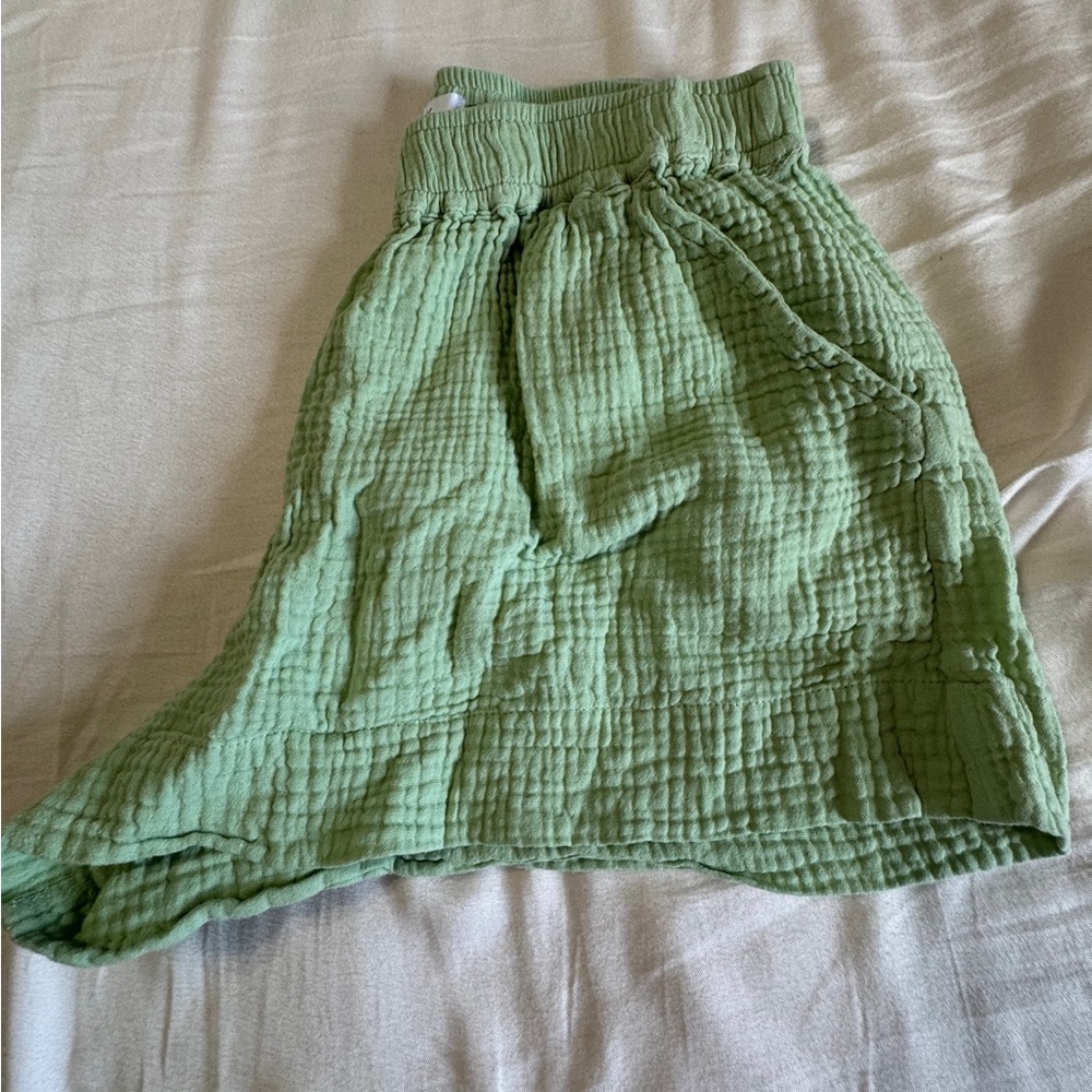 Ava Sky Asymmetrical Green Skirt
